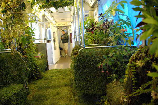 Rail car turned mobile garden