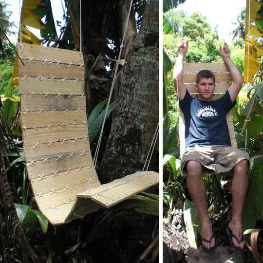 How to build a hanging chair from shipping pallets